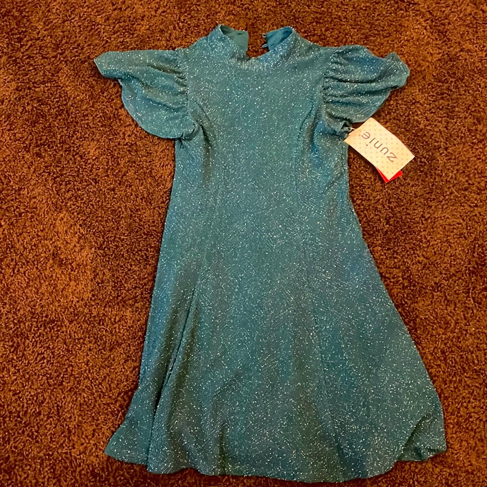 Girls sparkly green dress